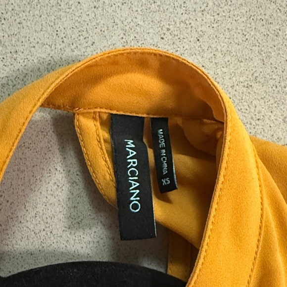 Mustard Yellow Open back Button-Up Blouse - Picture 2 of 6